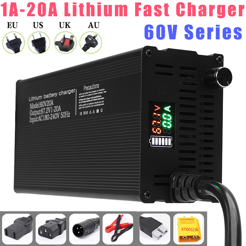 84V 20A Smart Charger - リチウム電池充電器 調整可能な電流 60V 1-8A 1-10A 1-15A